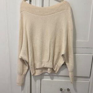 Free People Cream Off-Shoulder Sweater